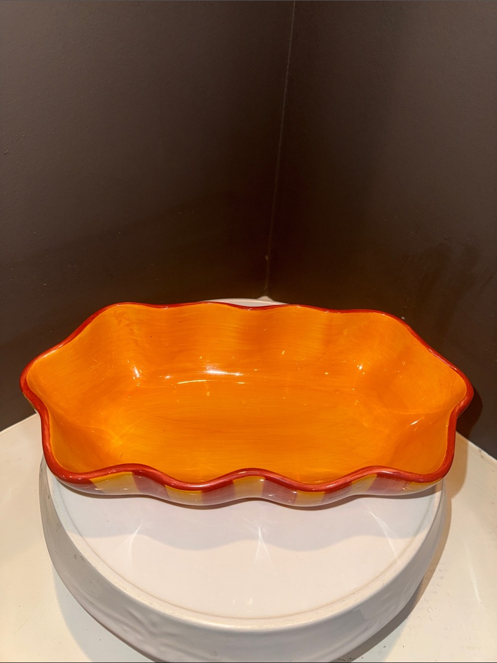 Southern Living At Home Ruffled Bowl #40527 Siena Gail Pittman Hand Painted